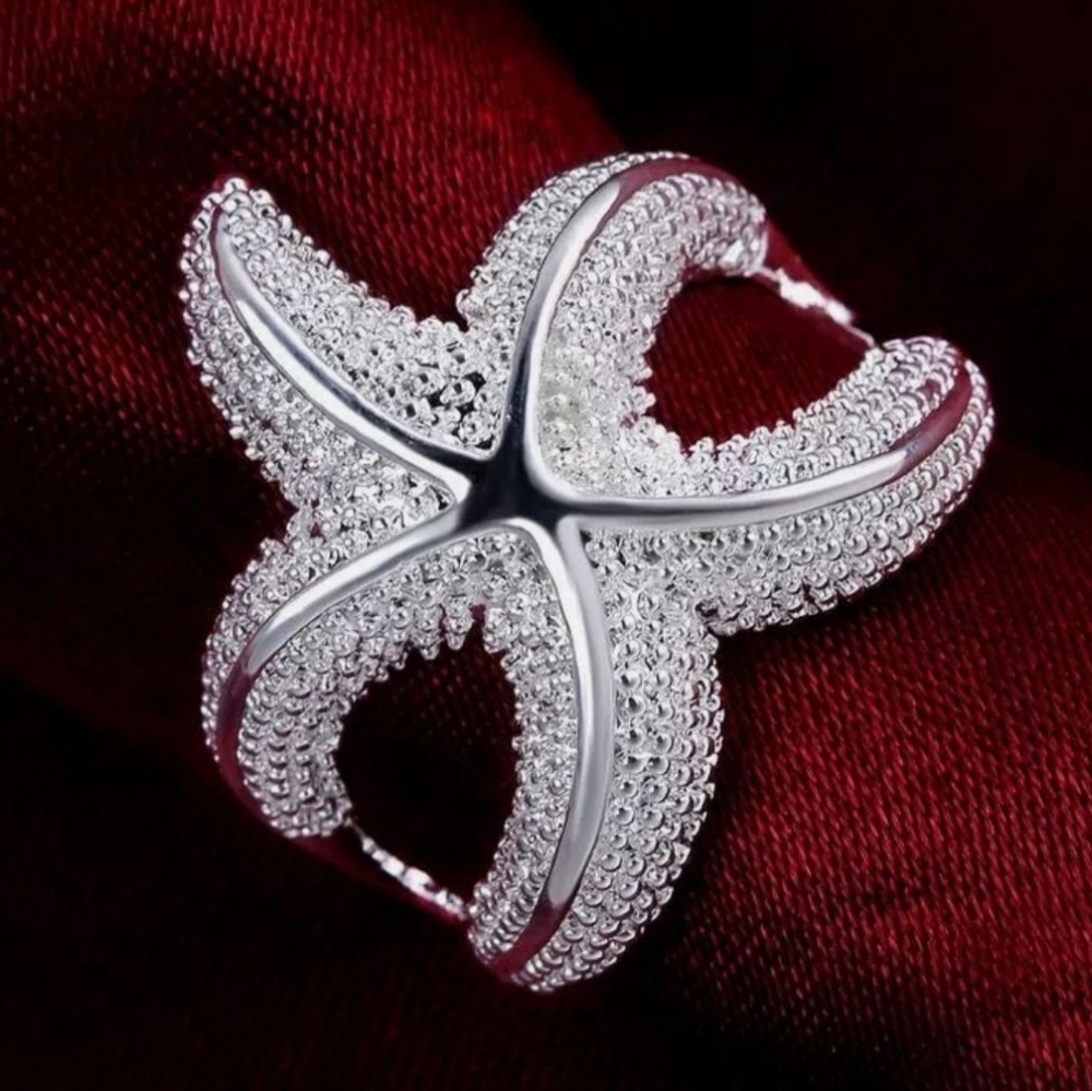 Sterling Silver Starfish Ring Size 7